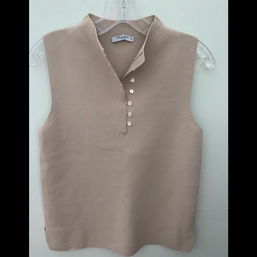 M M Lafleur Malik Sleeveless Top in Latte